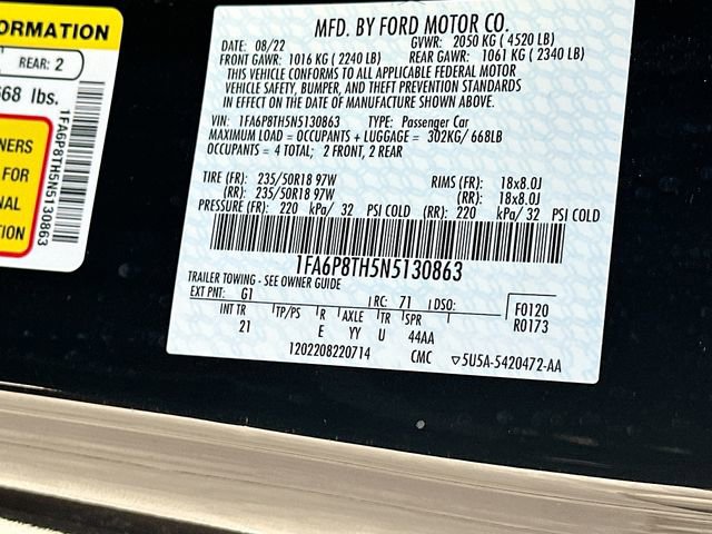 Certified 2022 Ford Mustang Coupe w/ Equipment Group 101A image 30