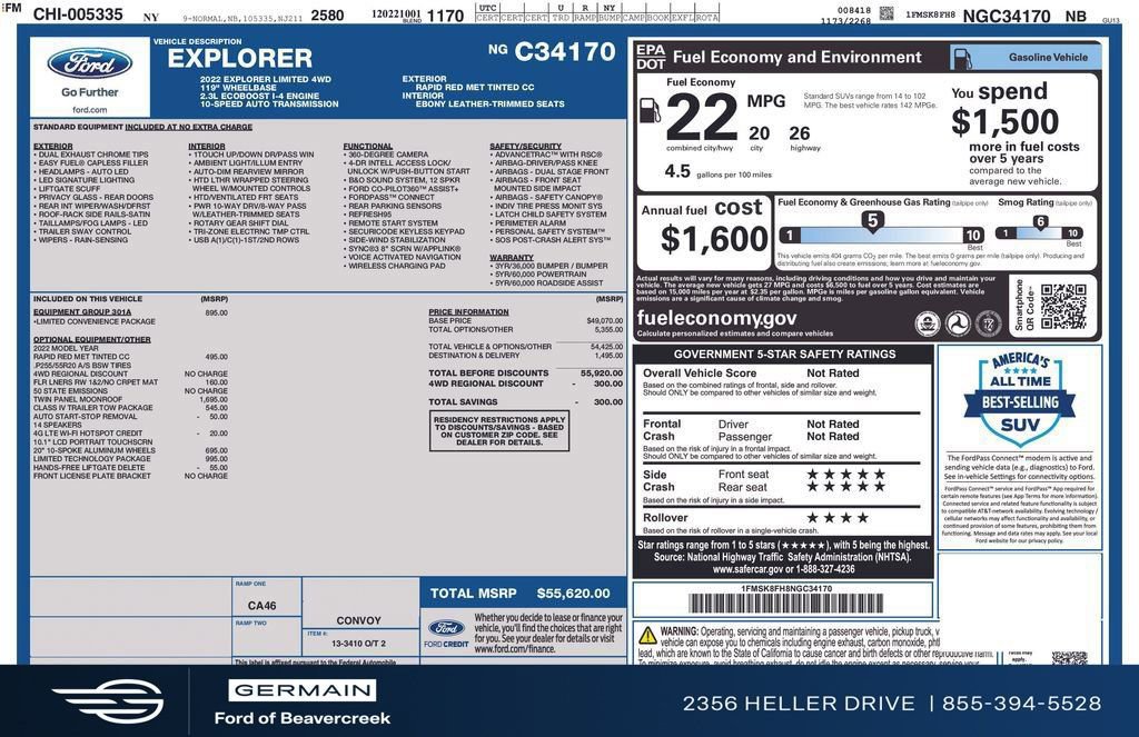 Certified 2022 Ford Explorer Limited w/ Limited Technology Package image 29