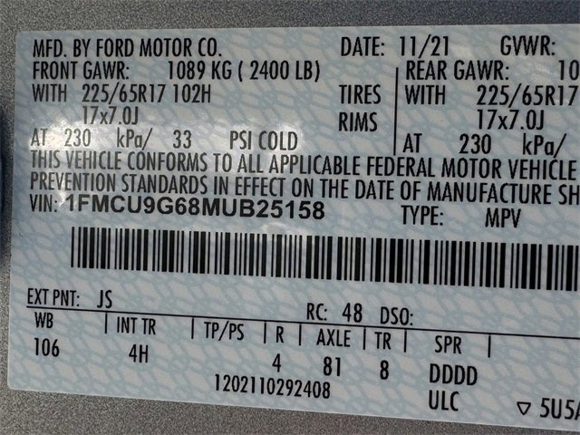 Certified 2021 Ford Escape SE image 31