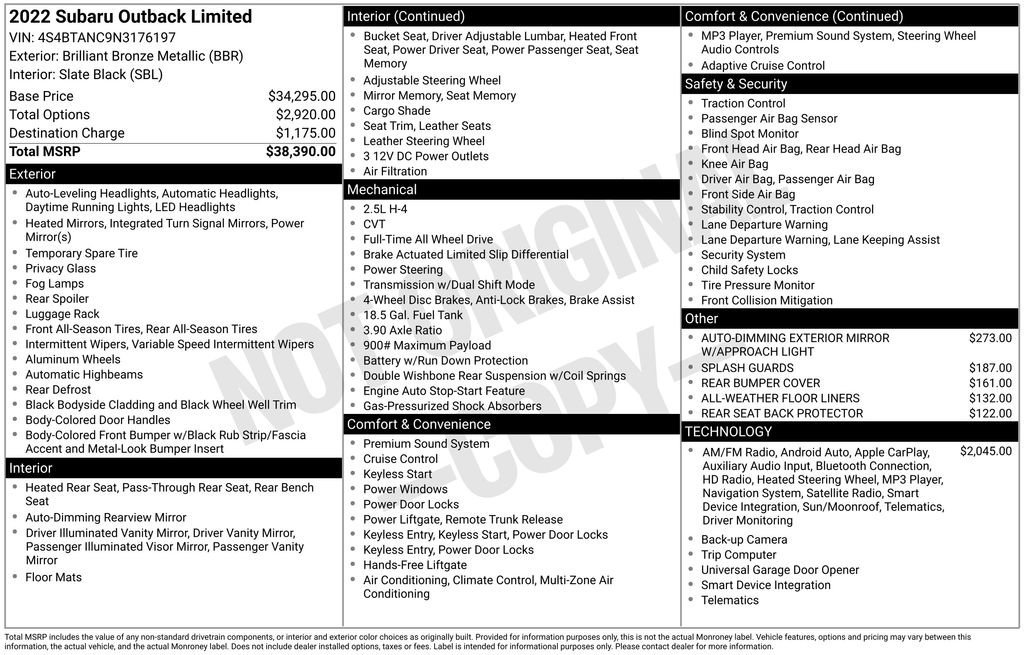 Used 2022 Subaru Outback Limited image 27