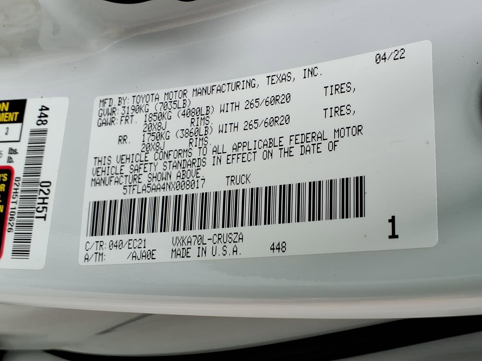 Used 2022 Toyota Tundra SR5 w/ TRD Sport Premium Package RWD image 28