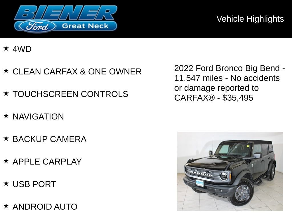 Certified 2022 Ford Bronco Big Bend image 9