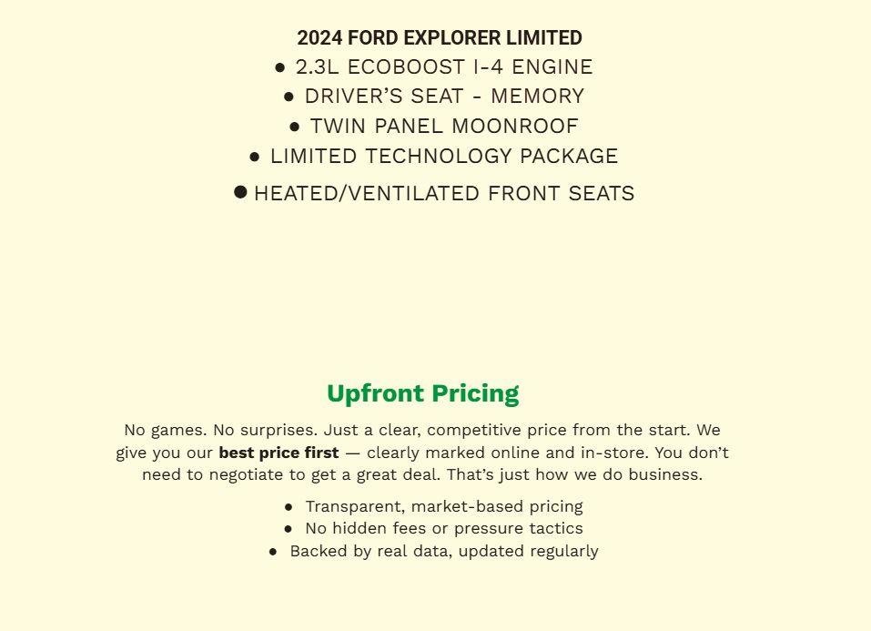 Certified 2024 Ford Explorer Limited w/ Limited Technology Package AWD/4WD image 2