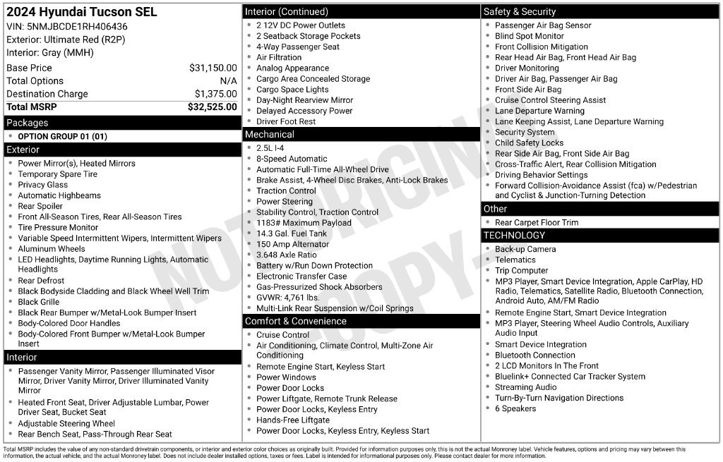 Used 2024 Hyundai Tucson SEL AWD/4WD image 33