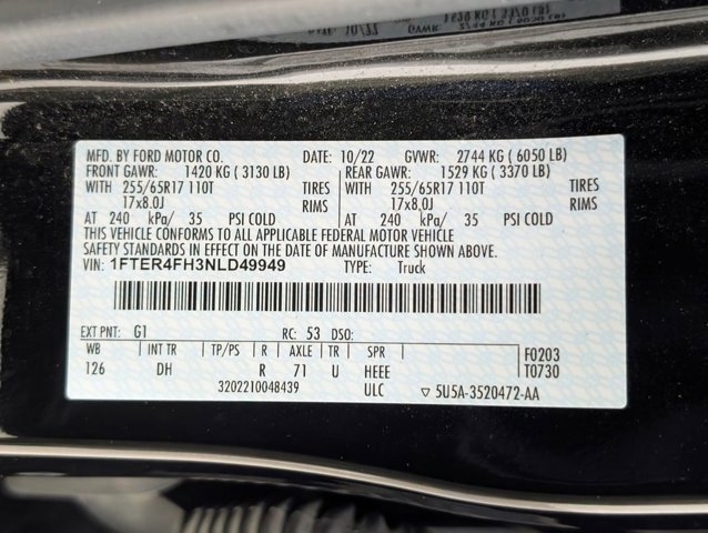 Certified 2022 Ford Ranger Lariat w/ Equipment Group 501A High image 11