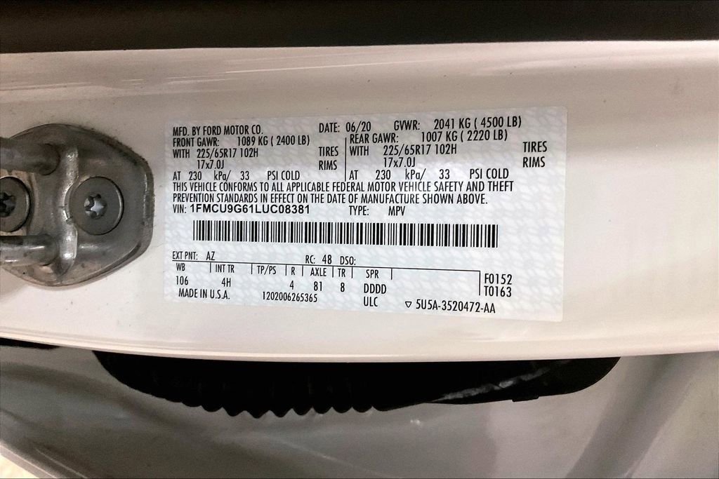 Certified 2020 Ford Escape SE image 29