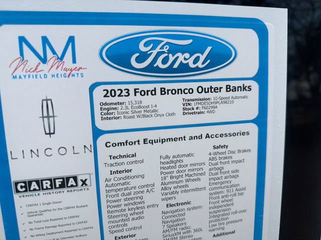Certified 2023 Ford Bronco Outer Banks AWD/4WD image 39