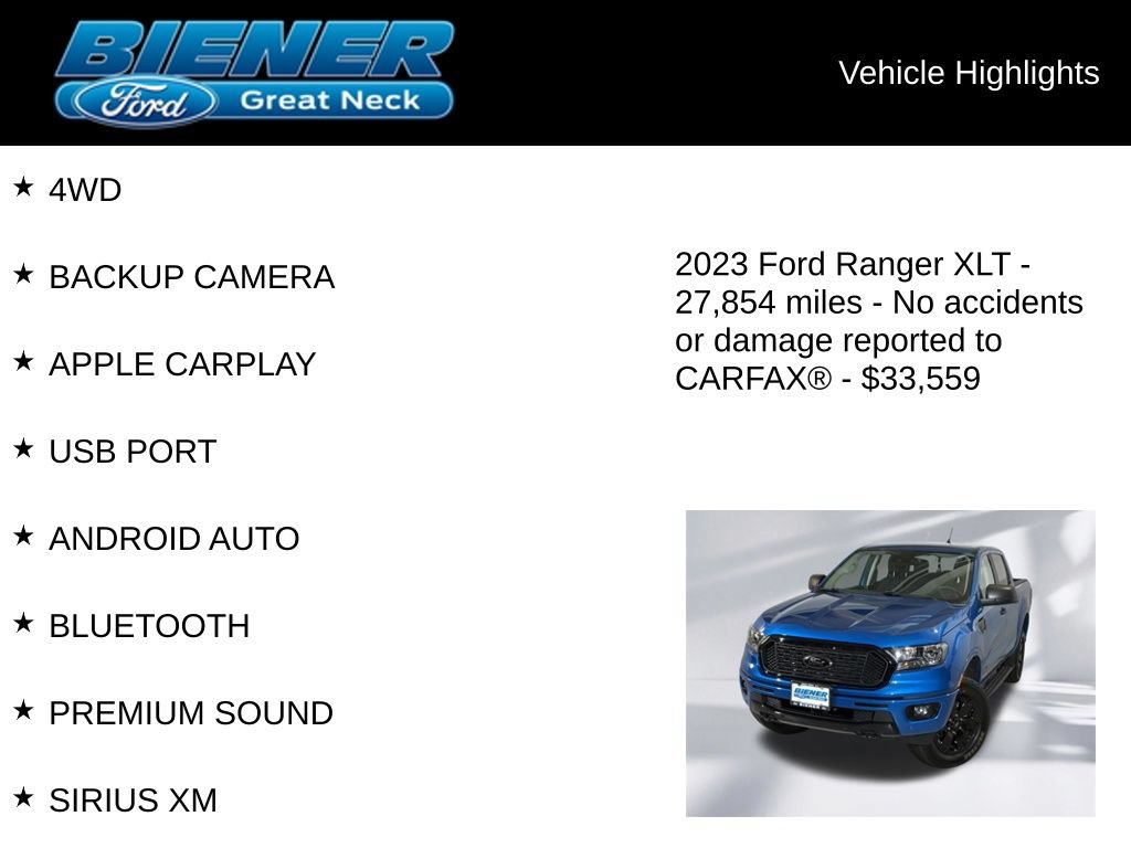 Certified 2023 Ford Ranger XLT w/ Equipment Group 302A High AWD/4WD image 9