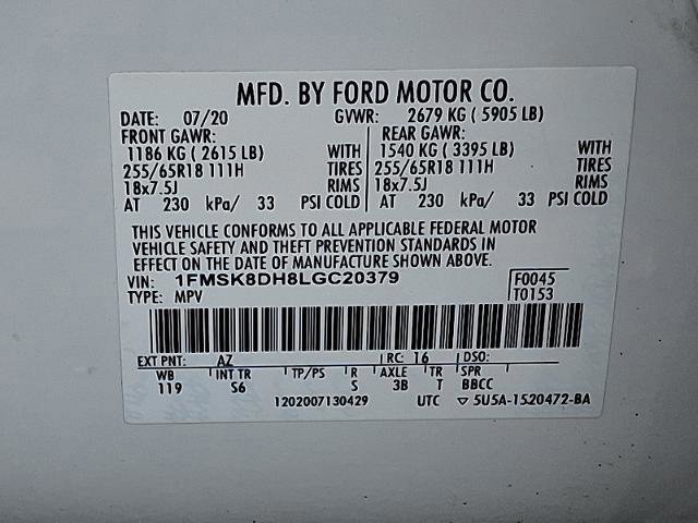 Certified 2020 Ford Explorer XLT w/ Equipment Group 202A image 27