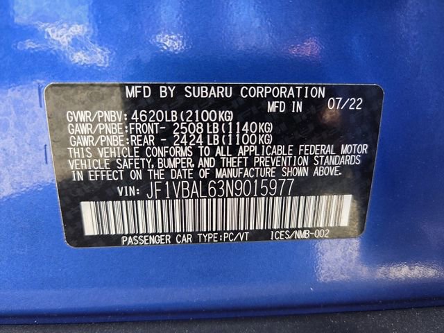Used 2022 Subaru WRX Limited w/ Popular Package #1 image 21