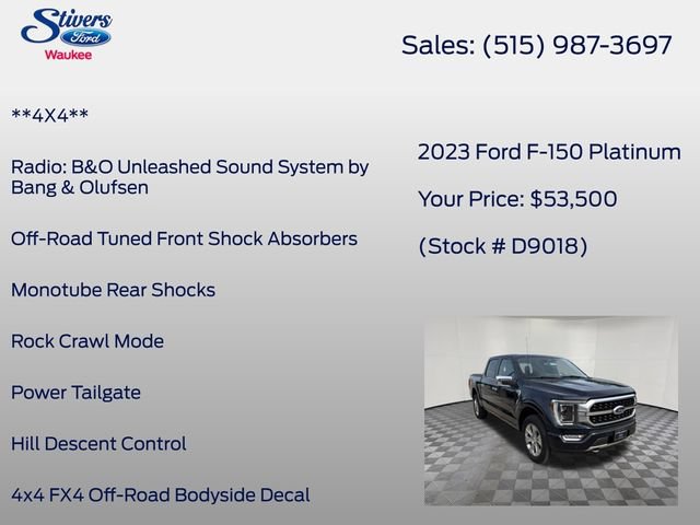 Certified 2023 Ford F150 Platinum w/ Equipment Group 701A High AWD/4WD image 26