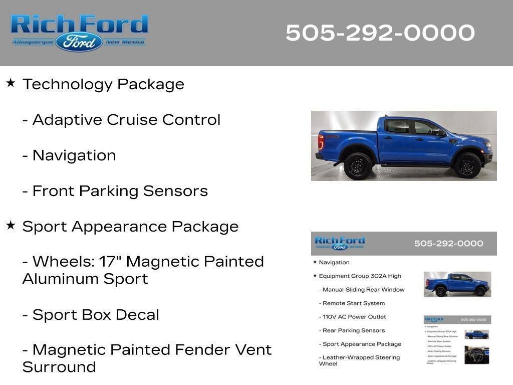 Certified 2023 Ford Ranger XLT w/ Equipment Group 302A High AWD/4WD image 99