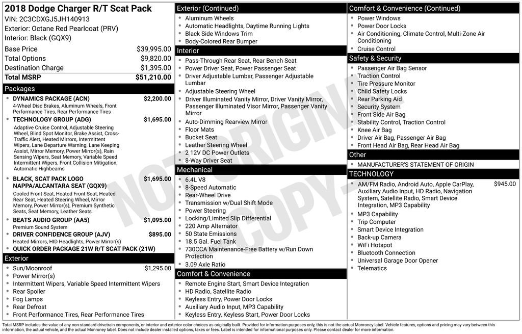 Used 2018 Dodge Charger R/T Scat Pack w/ Dynamics Package image 3