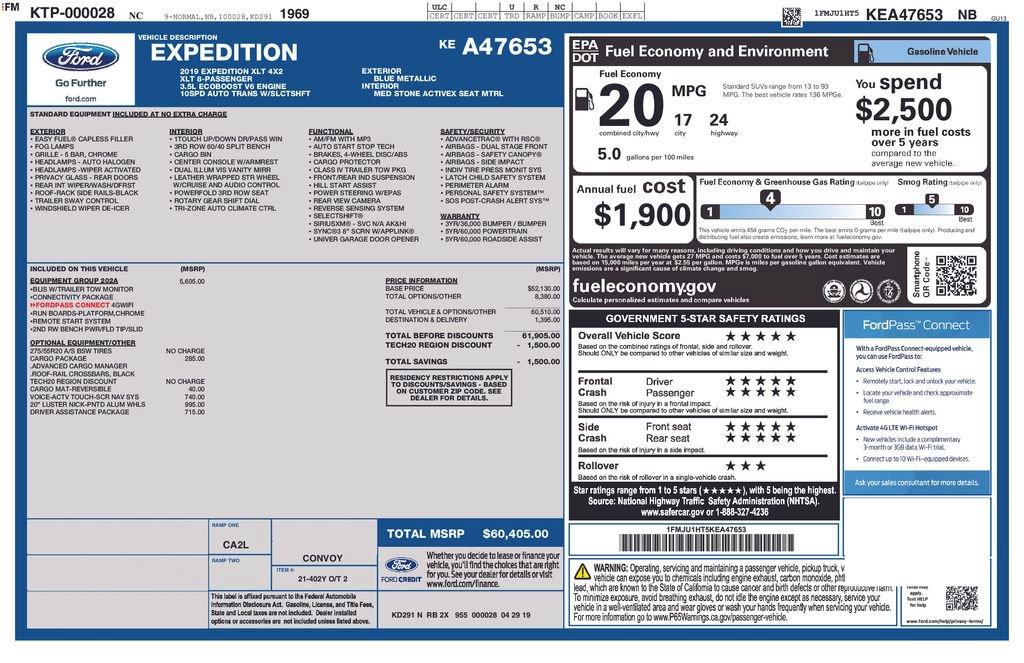 Certified 2019 Ford Expedition XLT w/ Equipment Group 202A RWD image 5