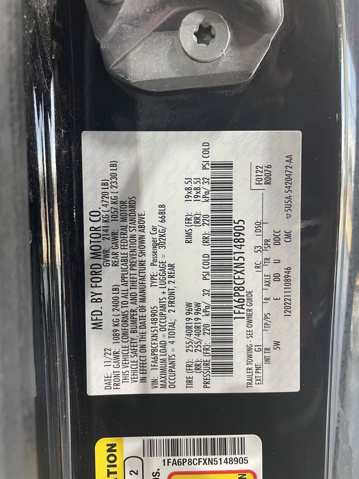 Certified 2022 Ford Mustang GT Premium w/ Equipment Group 401A RWD image 35