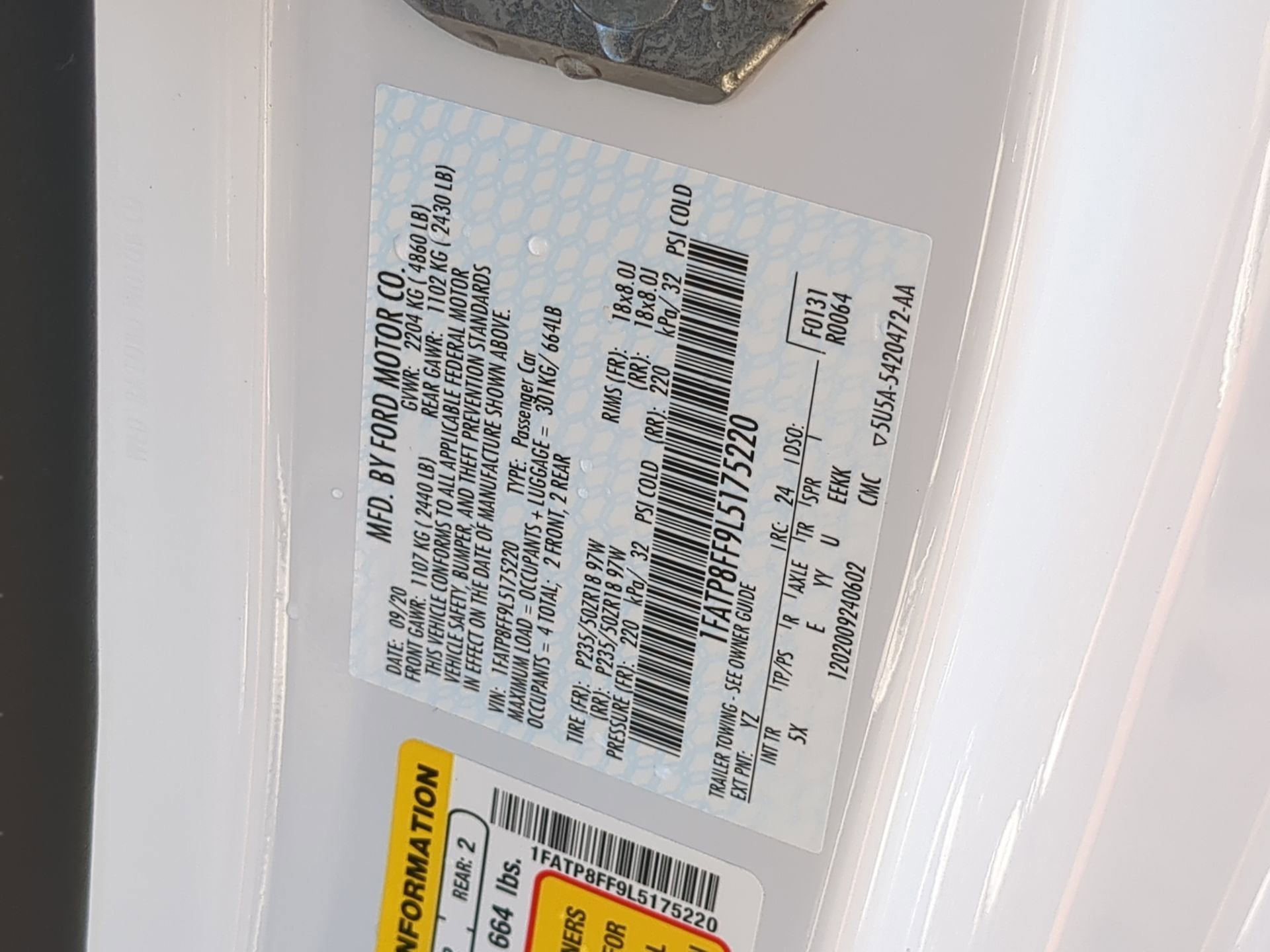 Certified 2020 Ford Mustang GT Premium w/ Equipment Group 401A image 64