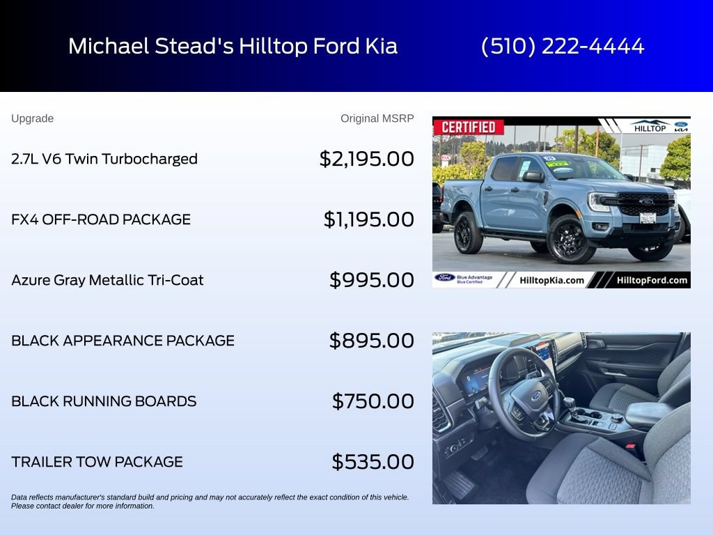 Certified 2025 Ford Ranger XLT w/ FX4 Off-Road Package AWD/4WD image 6