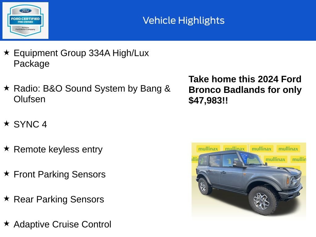 Certified 2024 Ford Bronco Badlands image 10