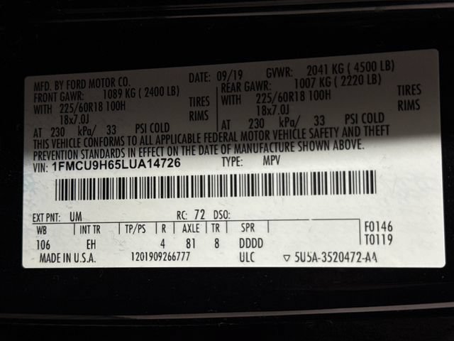 Certified 2020 Ford Escape SEL AWD/4WD image 26