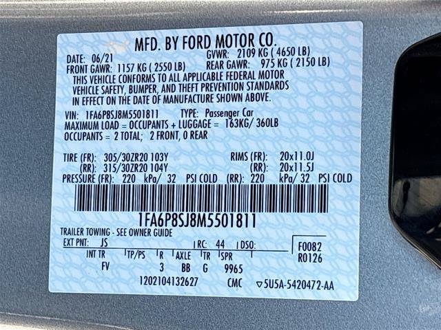 Certified 2021 Ford Mustang Shelby GT500 w/ Carbon Fiber Track Pack RWD image 33