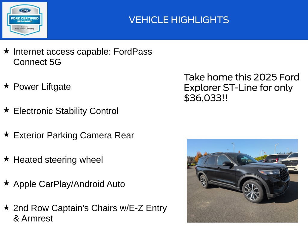 Certified 2025 Ford Explorer ST-Line AWD/4WD image 19