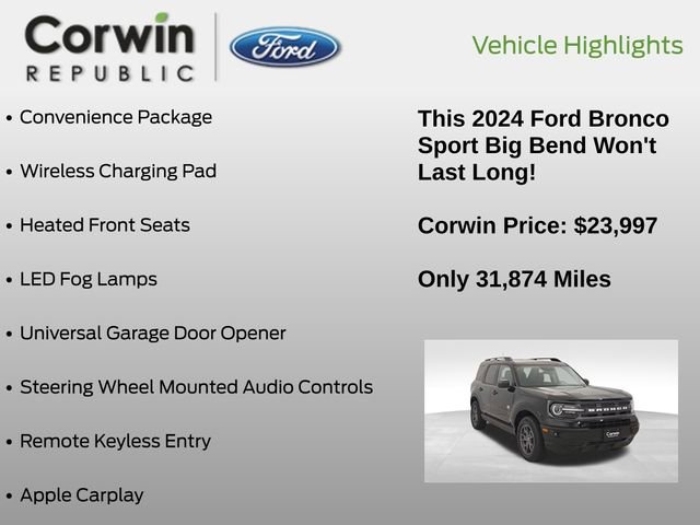Certified 2024 Ford Bronco Sport Big Bend w/ Convenience Package image 7
