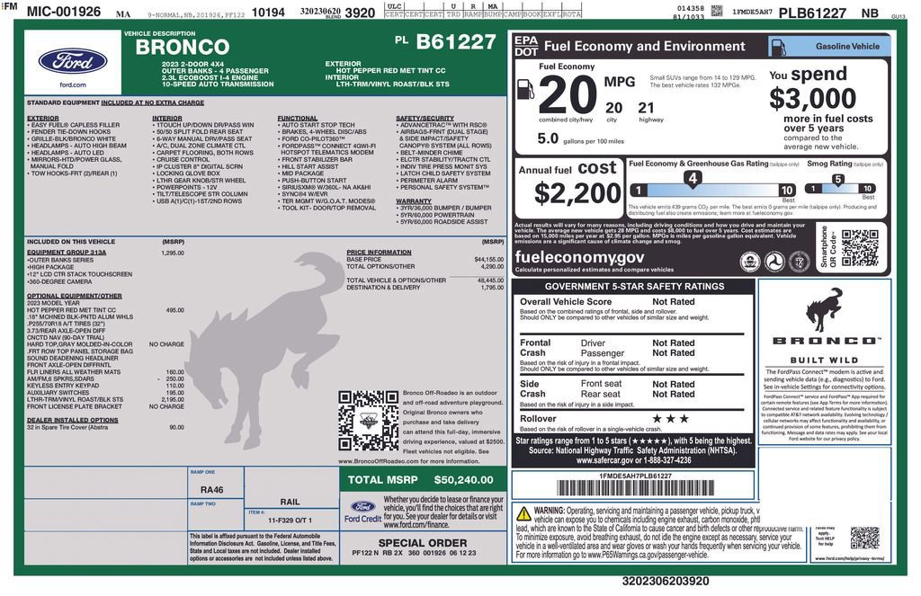 Certified 2023 Ford Bronco Outer Banks image 40