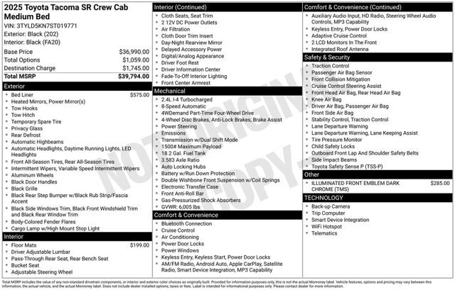 Used 2025 Toyota Tacoma SR AWD/4WD image 2