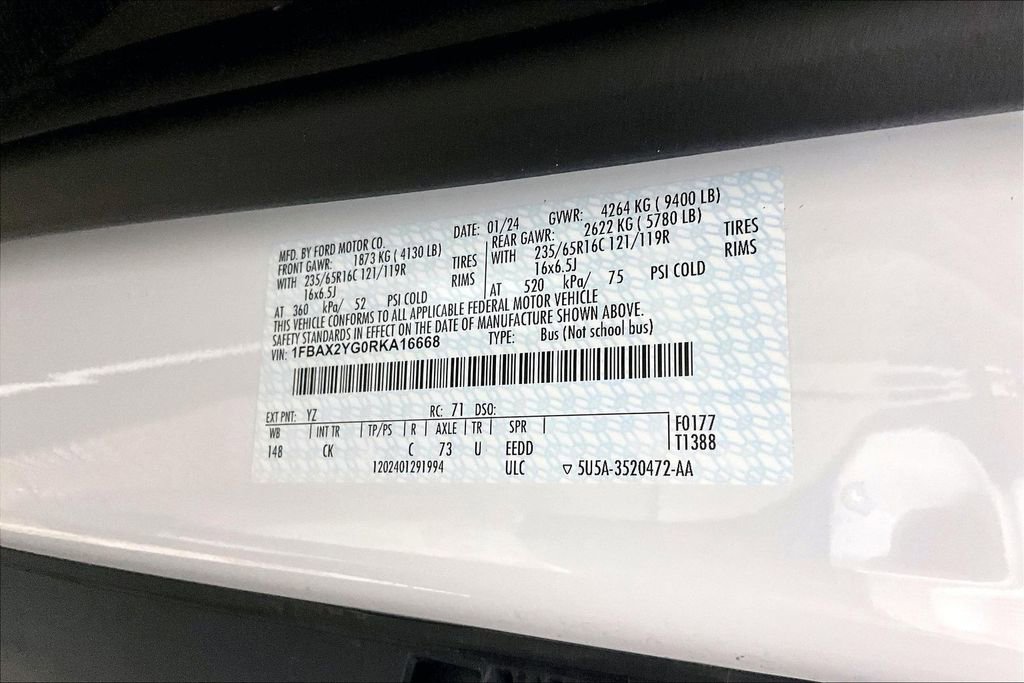 Certified 2024 Ford Transit 350 XLT RWD image 26