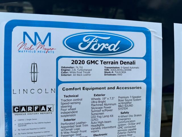 Used 2020 GMC Terrain Denali w/ Denali Premium Package AWD/4WD image 35