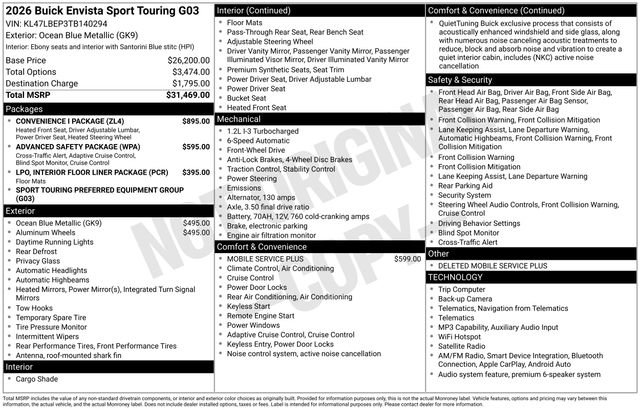 Used 2026 Buick Envista Sport Touring w/ Convenience I Package FWD image 52