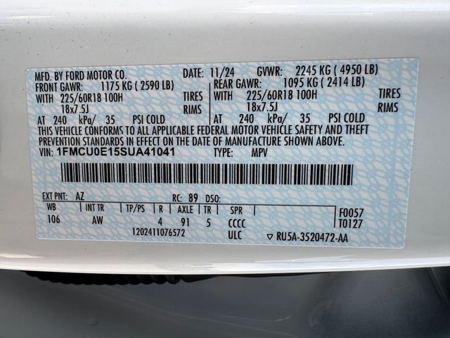 Certified 2025 Ford Escape SE w/ PHEV Premium Package image 28