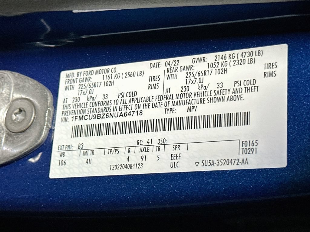 Certified 2022 Ford Escape SE AWD/4WD image 23