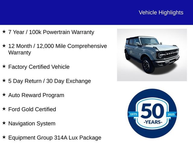 Certified 2022 Ford Bronco Outer Banks AWD/4WD image 5