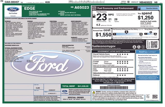 Certified 2022 Ford Edge SEL w/ Convenience Package AWD/4WD image 10
