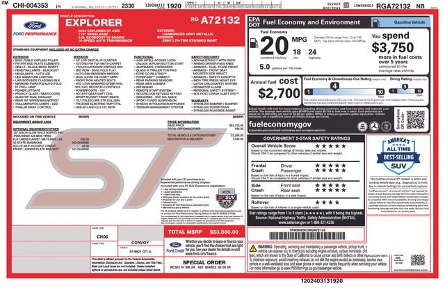 Certified 2024 Ford Explorer ST AWD/4WD image 41