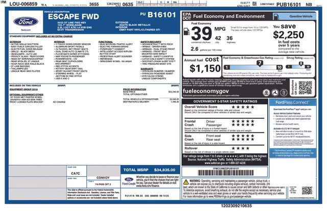 Certified 2023 Ford Escape ST-Line w/ Equipment Group 301A image 39