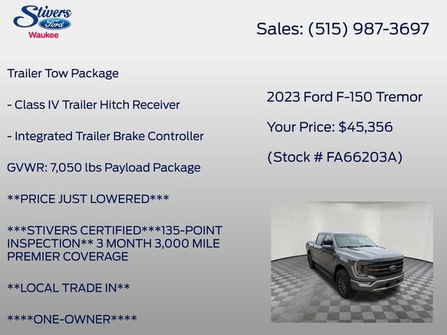 Certified 2023 Ford F150 Tremor w/ Equipment Group 402A High AWD/4WD image 28