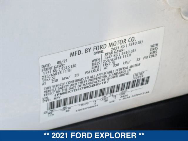 Certified 2021 Ford Explorer XLT image 25