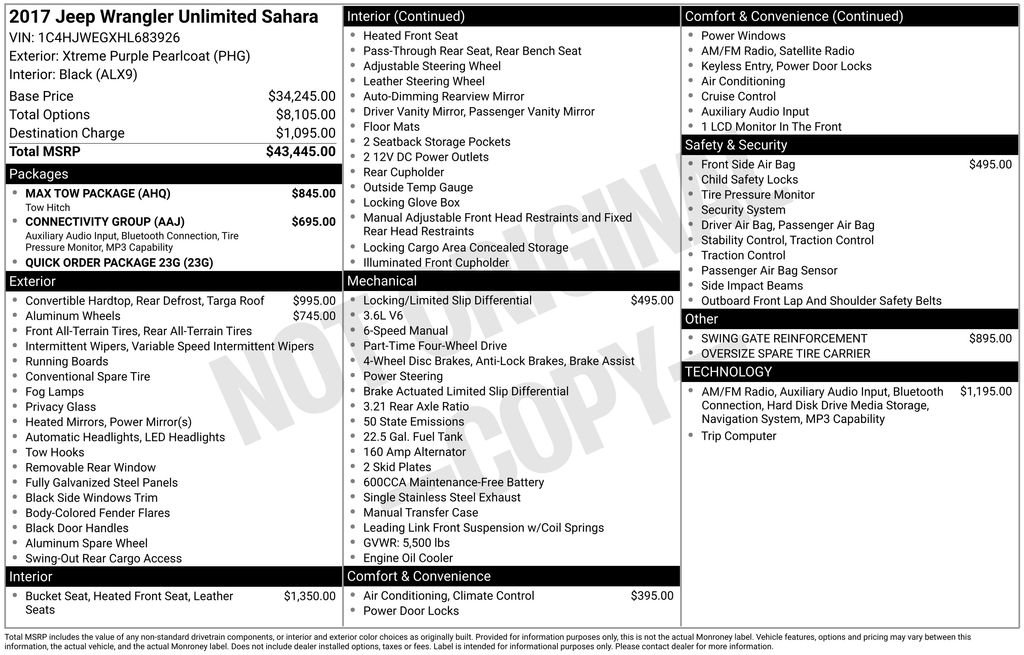 Used 2017 Jeep Wrangler Unlimited Sahara w/ Max Tow Package AWD/4WD image 27
