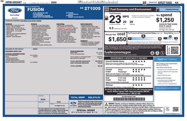 Certified 2019 Ford Fusion SE AWD/4WD image 35