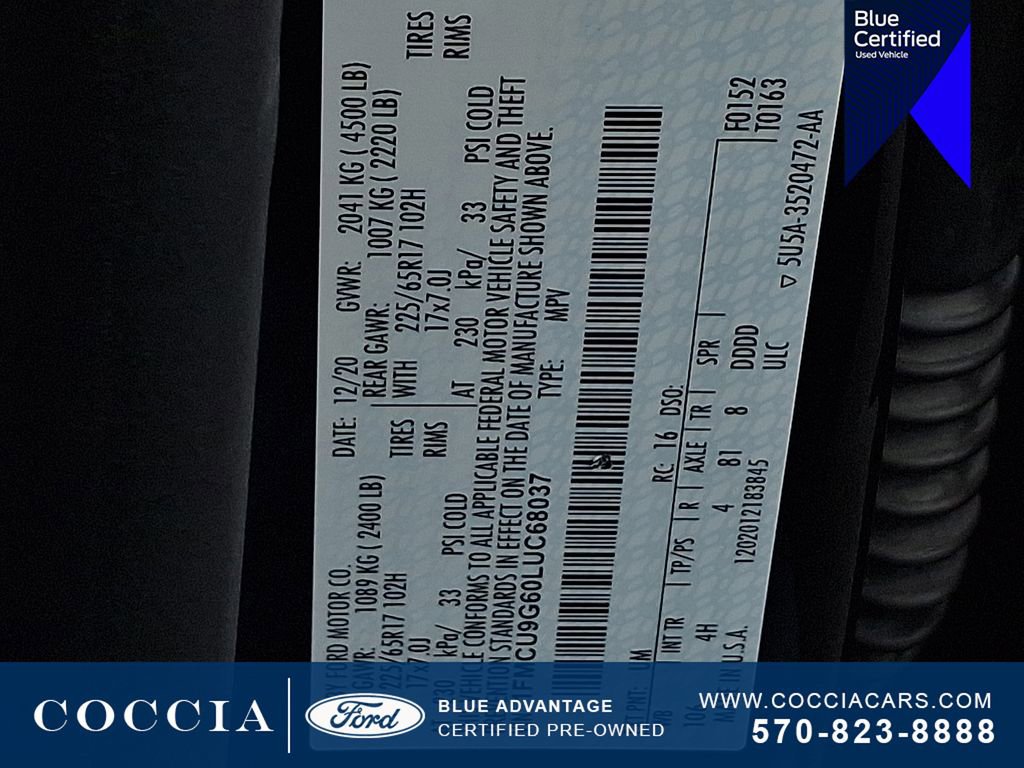 Certified 2020 Ford Escape SE AWD/4WD image 26