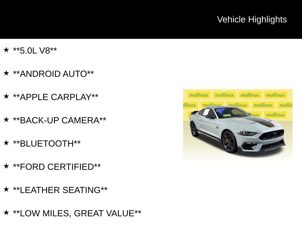 Certified 2022 Ford Mustang Mach 1 w/ Equipment Group 700A RWD image 12