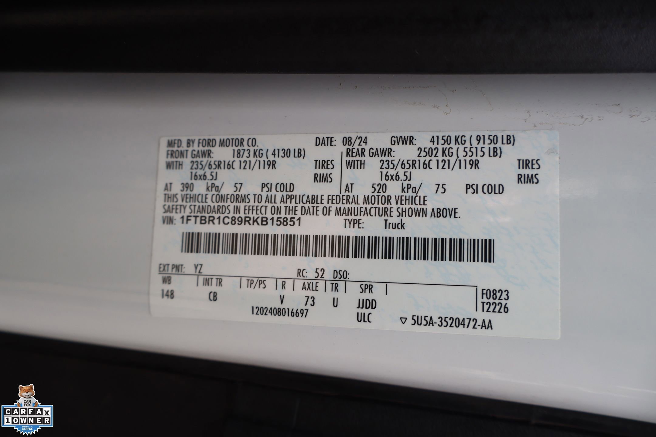 Certified 2024 Ford Transit 250 148 Medium Roof w/ Load Area Protection Package image 39