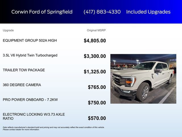 Certified 2023 Ford F150 Lariat w/ Equipment Group 502A High image 6