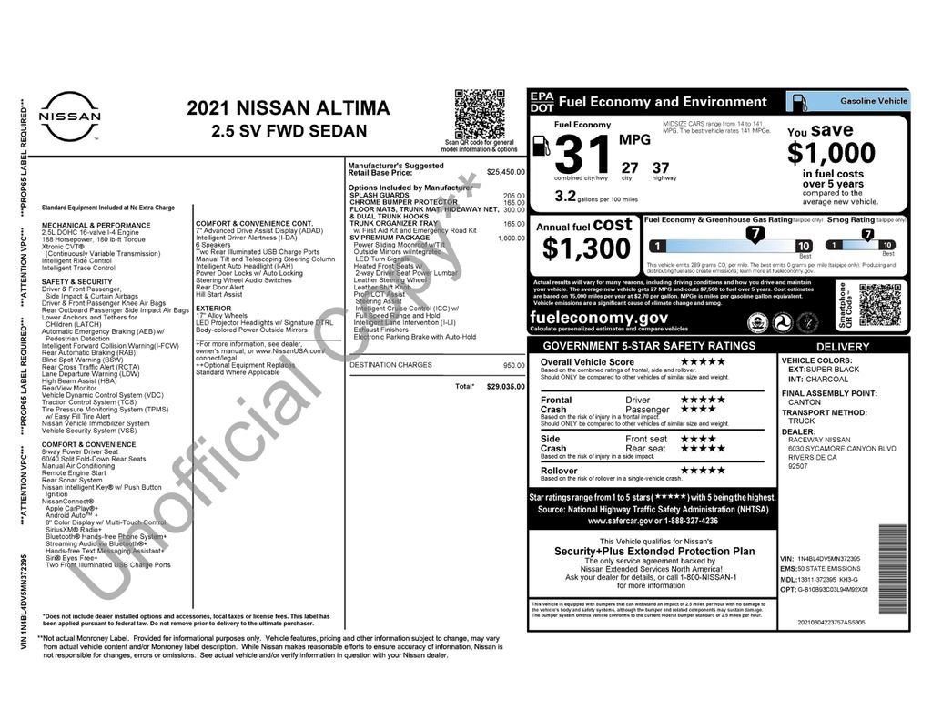Used 2021 Nissan Altima 2.5 SV w/ SV Premium Package image 7