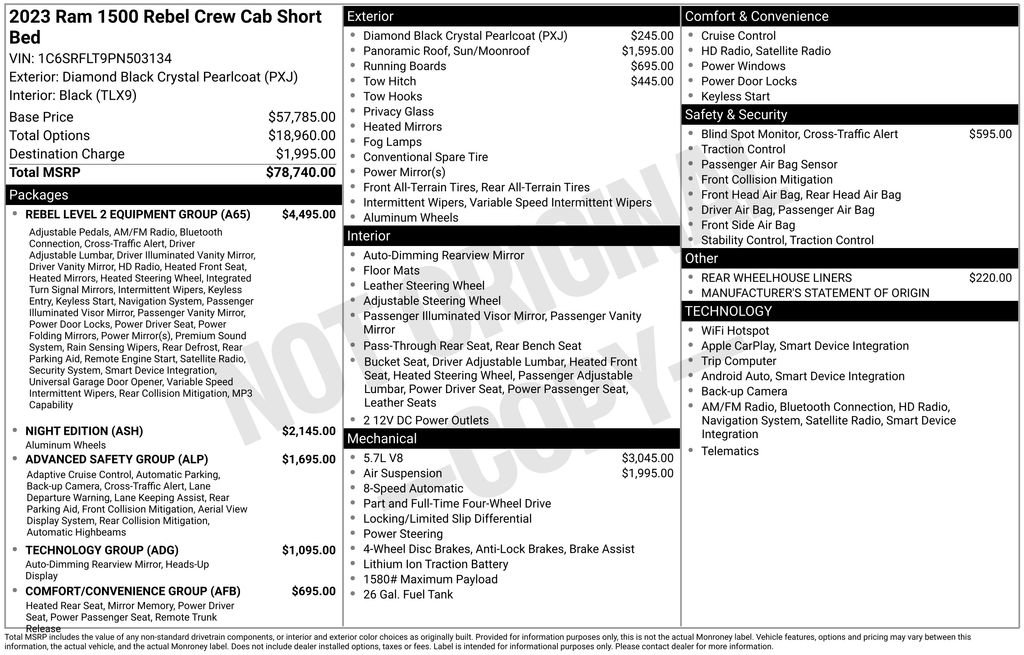 Used 2023 RAM 1500 Rebel w/ Rebel Level 2 Equipment Group AWD/4WD image 3
