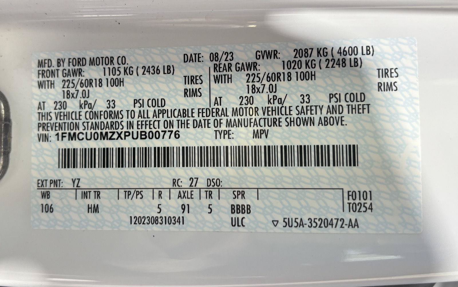 Certified 2023 Ford Escape ST-Line w/ Equipment Group 301A FWD image 42
