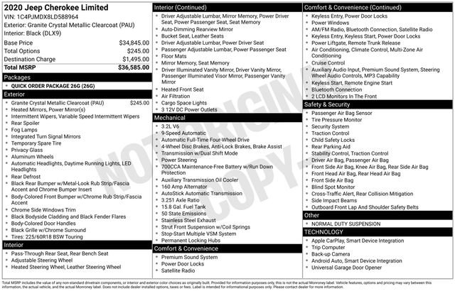 Used 2020 Jeep Cherokee Limited image 36