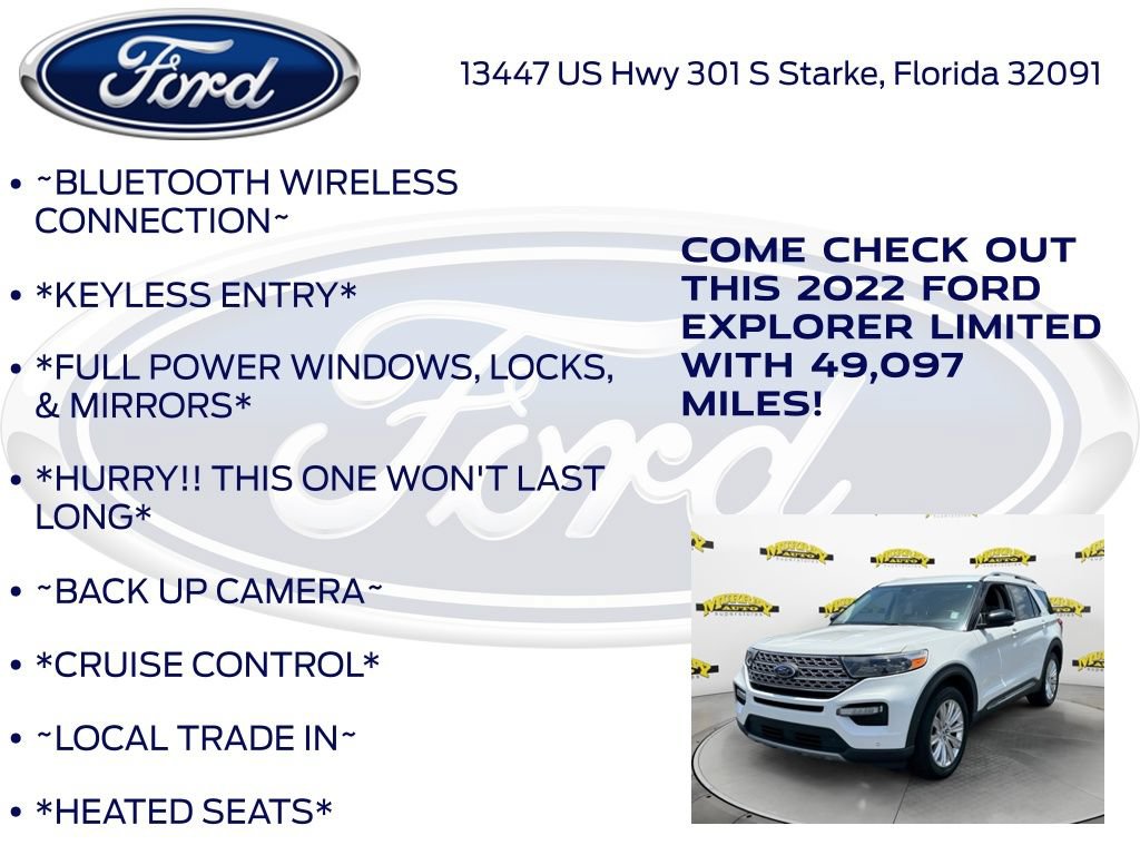 Certified 2022 Ford Explorer Limited w/ Equipment Group 301A RWD image 12
